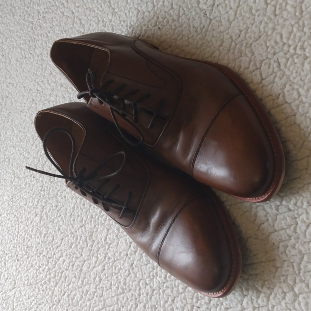 Warfield & Grand Fremont Leather Oxford Shoes (Brown)  10